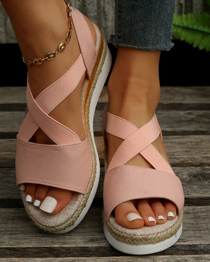 Libiyi Summer Flat Wedge Heel Fish Mouth Casual Women's Sandals - Libiyi