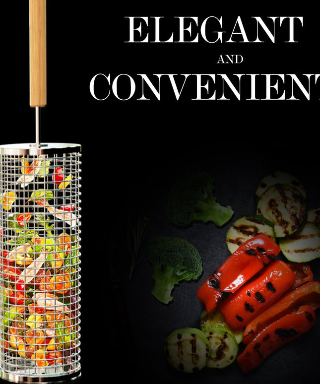 Rolling Grilling Basket with Handle - Libiyi