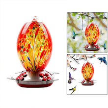 Load image into Gallery viewer, Hummingbird Feeder Hand Blown Glass