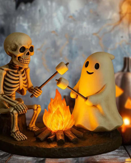 🎃Skeleton & Ghost Bonfire Night Lamp – Spooky Vibes for Your Halloween Décor!👻 - Libiyi