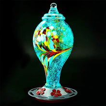 Load image into Gallery viewer, Hand Blown Glass Hummingbird Feeder - 25 Ounces - Libiyi