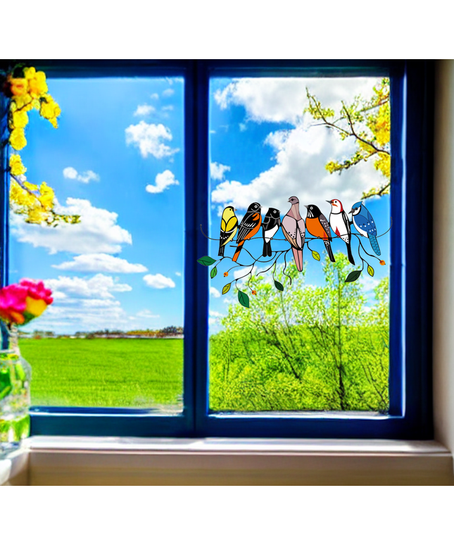 Birds Stained Glass Window Hangings - Libiyi