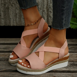 Libiyi Summer Flat Wedge Heel Fish Mouth Casual Women's Sandals - Libiyi