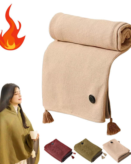 Portable Soft Zipper Electric Heated Blanket Shawl - Libiyi