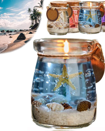 Ocean Theme Blue Purple Pink Gel Candle - Libiyi