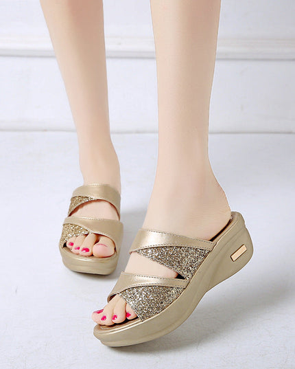 Libiyi Fashion Platform Platform Wedge Wedge Ladies Slippers - Libiyi