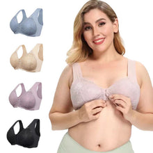 Load image into Gallery viewer, Women&#39;s Plus Size Lace Wide Straps Wireless Bra Front Closure Push Up Bras - Keillini