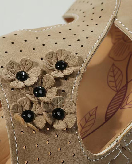 Women's Hollow Open Toe Fish Mouth Wedge Slippers - Libiyi