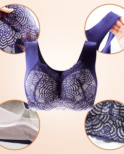EXTRA LIFT - Ultimate Lift Stretch Full-Figure Seamless Lace Cut-Out Bra - Libiyi