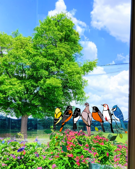 Birds Stained Glass Window Hangings - Libiyi