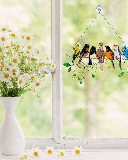 Birds Stained Glass Window Hangings - Libiyi