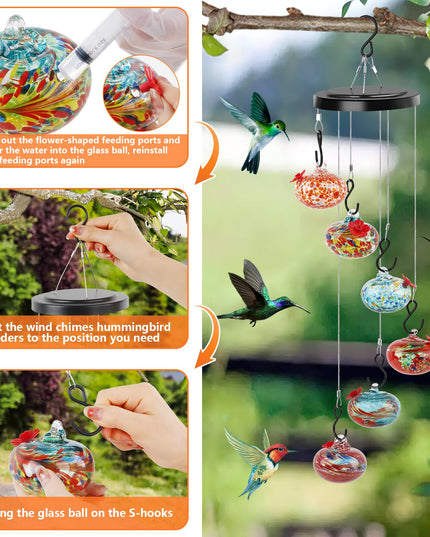 Shirem  Wind Chime Hummingbird Feeder - Libiyi
