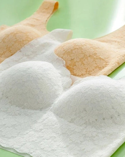 Women Seamless Lace Underwear Large Bralette Breathable Padded Wire Free Bras - Libiyi