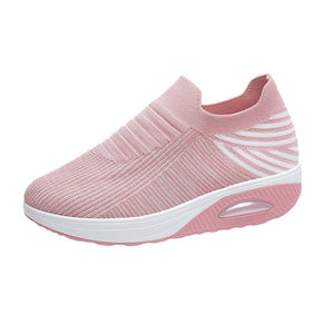 Women's low top fly woven casual sneakers - Libiyi