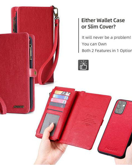 MEGSHI Magnetic 2-in-1 Detachable Leather Wallet Case For Samsung A Series - Libiyi