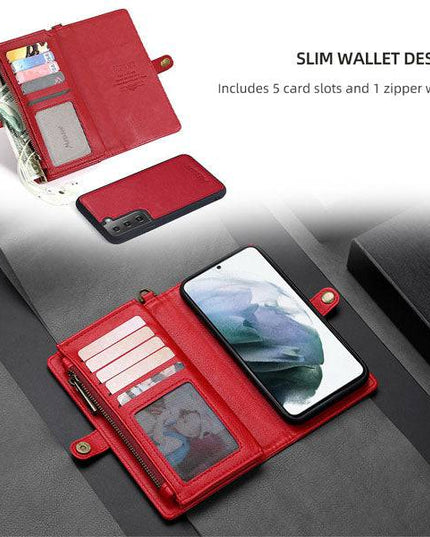 MEGSHI Magnetic 2-in-1 Detachable Leather Wallet Case For Samsung - Libiyi