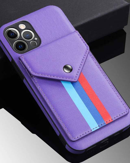 Lanyard Leather Wallet Card Holder Stand Phone Case For iPhone - Libiyi