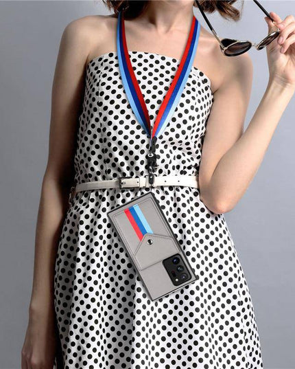 Lanyard Leather Wallet Card Holder Stand Phone Case For Samsung Galaxy - Libiyi