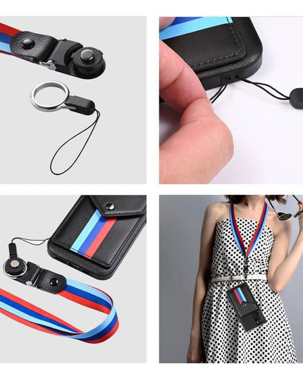 Lanyard Leather Wallet Card Holder Stand Phone Case For Samsung Galaxy - Libiyi