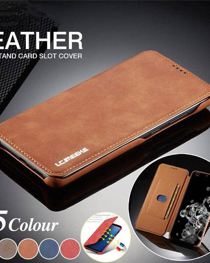 Magnetic Leather Wallet Card Slot Case for Samsung - Libiyi