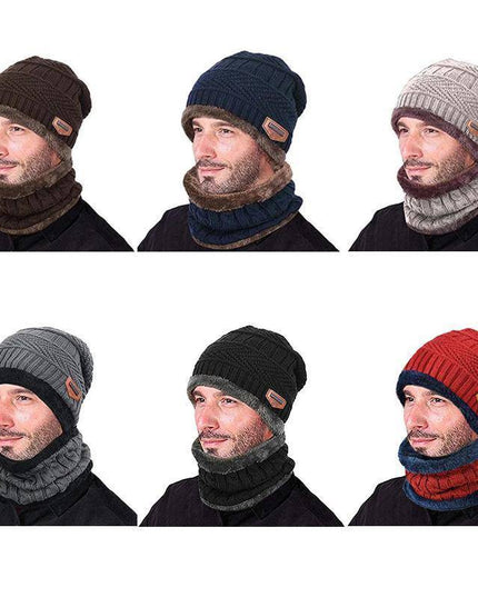 Warm Beanie Cap With Scarf - Libiyi