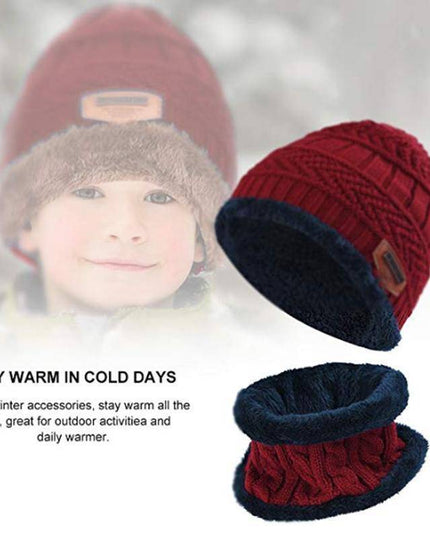 Warm Beanie Cap With Scarf - Libiyi