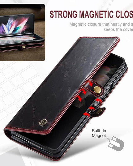 Luxury Flip Leather Card Slots Phone Case for Galaxy Z Fold 3 5G - Libiyi