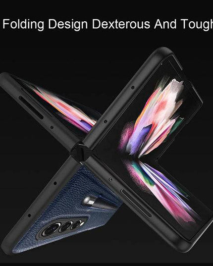 Luxury Business PU Leather Case for Samsung Galaxy Z Fold 3 5G with S Pen Holder - Libiyi