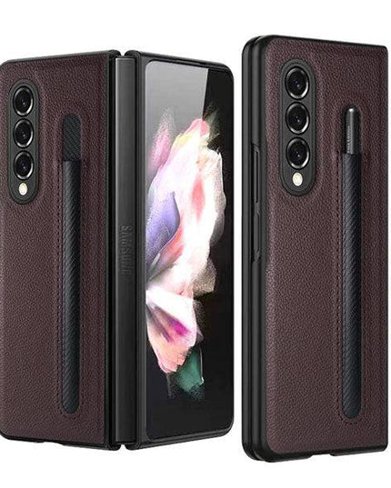 Luxury Business PU Leather Case for Samsung Galaxy Z Fold 3 5G with S Pen Holder - Libiyi