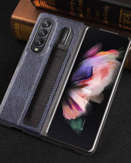 S Pen Slot Protective Leather Case for Samsung Galaxy Z Fold 3 5G - Libiyi
