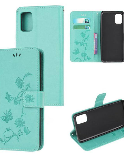 Imprint Butterfly Flower Leather Mobile Phone Case for iPhone 12Mini - Libiyi