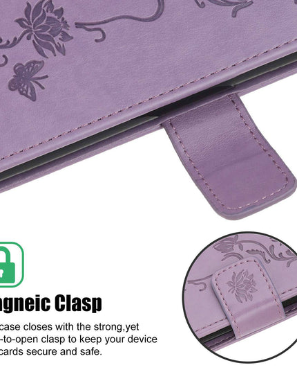 Imprint Butterfly Flower Leather Mobile Phone Case for iPhone XR - Libiyi