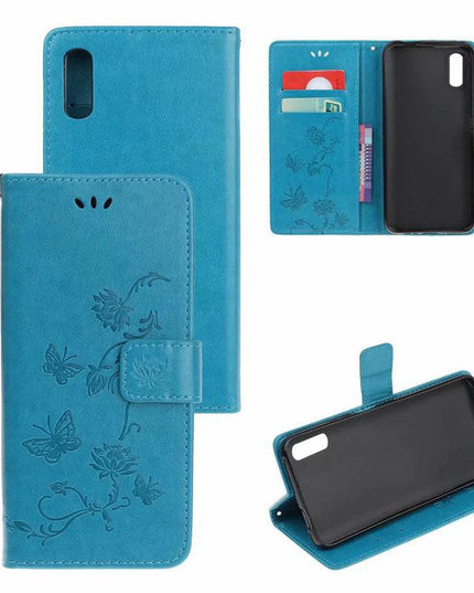 Imprint Butterfly Flower Leather Mobile Phone Case for iPhone XR - Libiyi