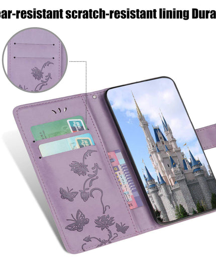 Imprint Butterfly Flower Leather Mobile Phone Case for Samsung S21 Series - Libiyi