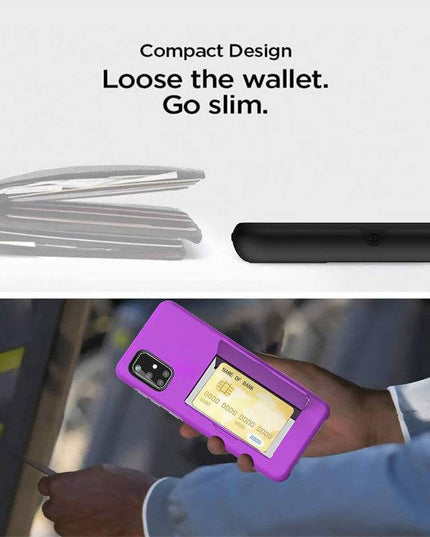 Armor Protective Card Holder Case for Samsung A Series With 2-Pack Screen Protectors - Libiyi