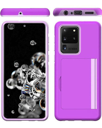 Armor Protective Card Holder Case for Samsung S20 Ultra With 2-Pack Screen Protectors - Libiyi