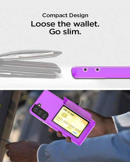 Armor Protective Card Holder Case for Samsung S21 Plus(5G) With 2-Pack Screen Protectors - Libiyi