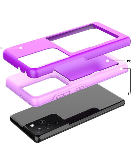 Armor Protective Card Holder Case for Samsung S Series With 2-Pack Screen Protectors - Libiyi