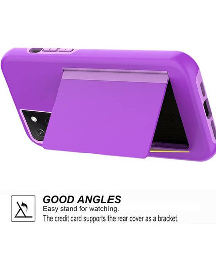 Armor Protective Card Holder Case for Samsung S Series With 2-Pack Screen Protectors - Libiyi