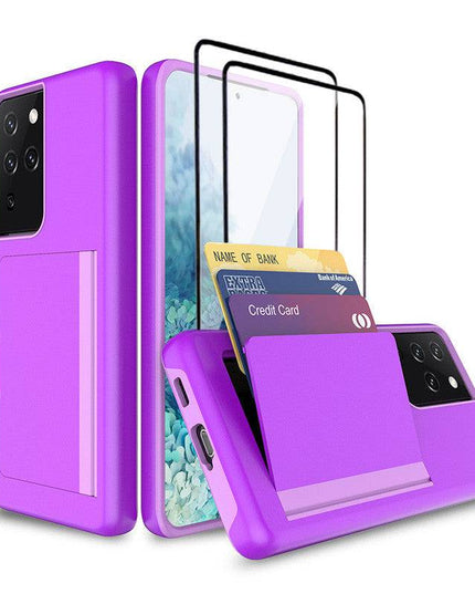 Armor Protective Card Holder Case for Samsung S21 Ultra(5G) With 2-Pack Screen Protectors - Libiyi