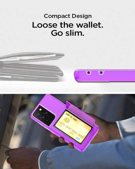 Armor Protective Card Holder Case for Samsung S21 Ultra(5G) With 2-Pack Screen Protectors - Libiyi