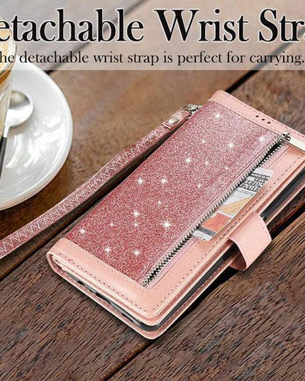 Bling Wallet Case with Wrist Strap for Samsung A32(5G) - Libiyi