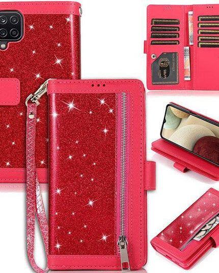 Bling Wallet Case with Wrist Strap for Samsung A42(5G) - Libiyi
