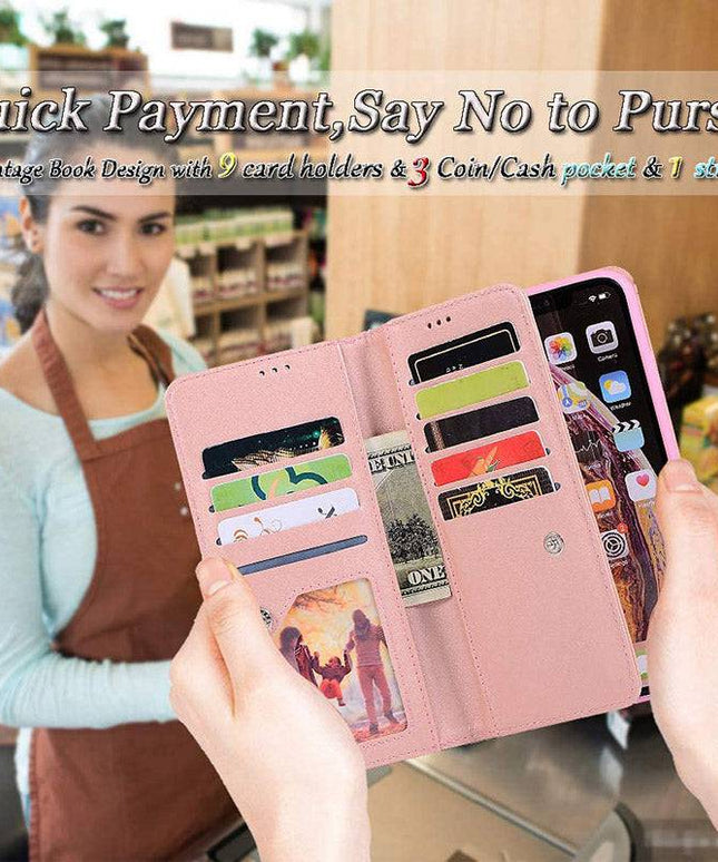 Bling Wallet Case with Wrist Strap for iPhone - Libiyi