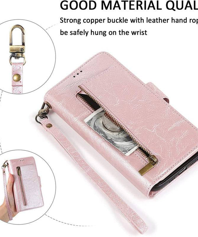 Detachable Flip Folio Zipper Purse Phone Case for iPhone 12 Series - Libiyi