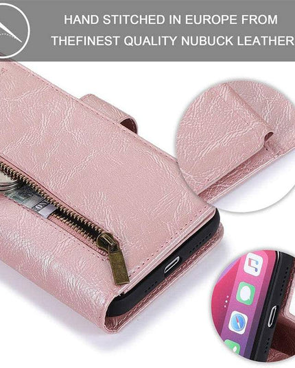 Detachable Flip Folio Zipper Purse Phone Case for iPhone 12 Series - Libiyi