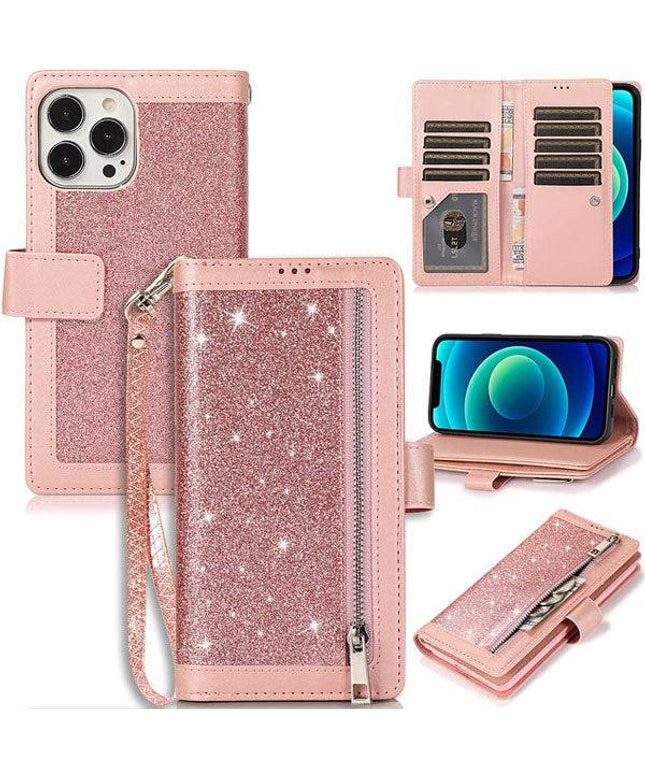 Bling Wallet Case with Wrist Strap for iPhone 13 Series - Libiyi