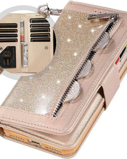 Bling Wallet Case with Wrist Strap for Samsung Note 20 Series - Libiyi