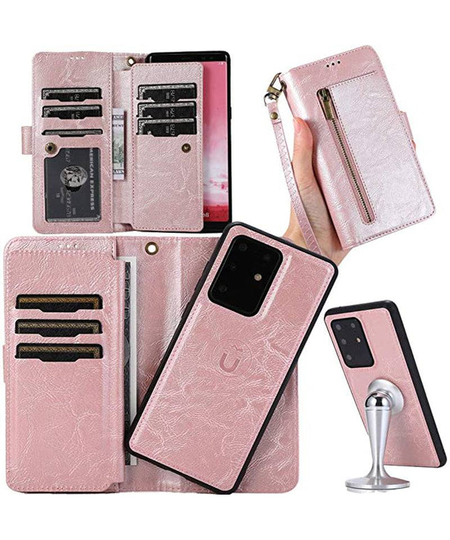 Detachable Flip Folio Zipper Purse Phone Case for Samsung S20 Series - Libiyi