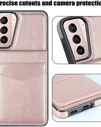 Dual Layer Lightweight Leather Wallet Case for Samsung Galaxy S21 - Libiyi